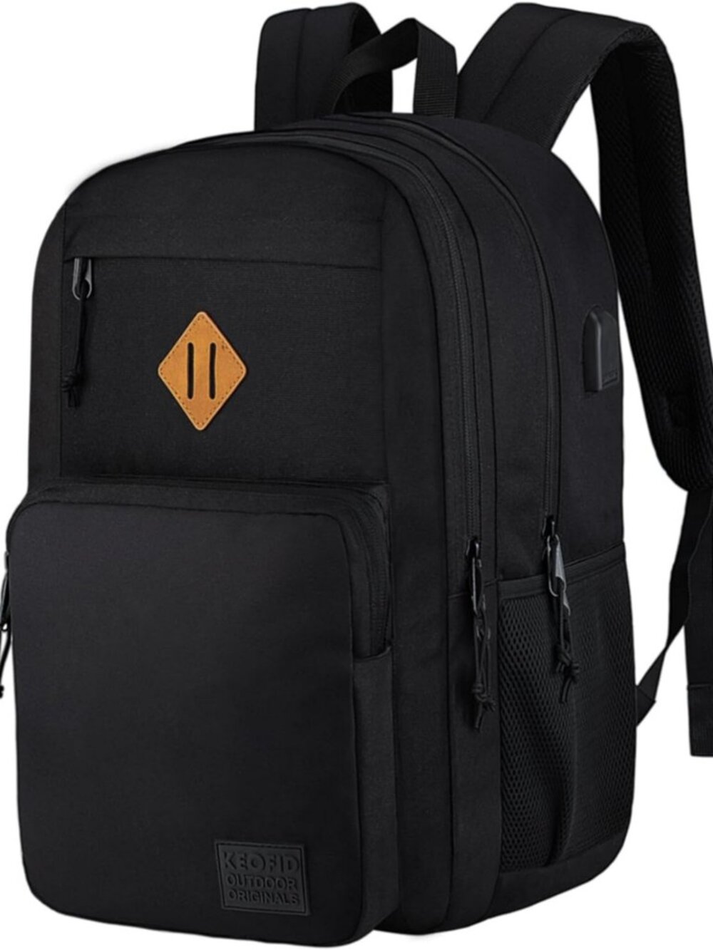 Anti-Theft Travel Backpack with USB Port, Water-Resistant College Bag, Large